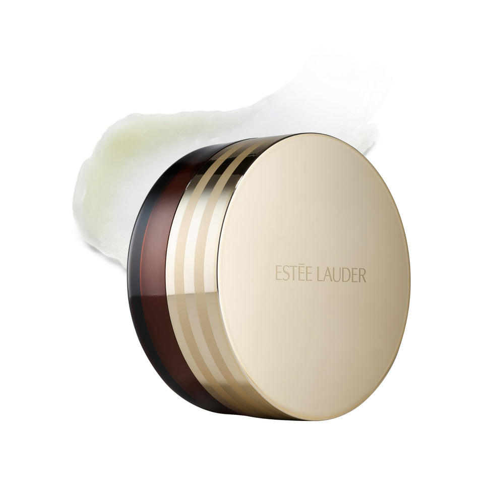 Estée Lauder front jar view showing premium cleansing balm packaging and elegant design