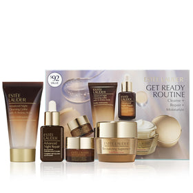 Estée Lauder front packaging showing all four products and gift presentation benefit