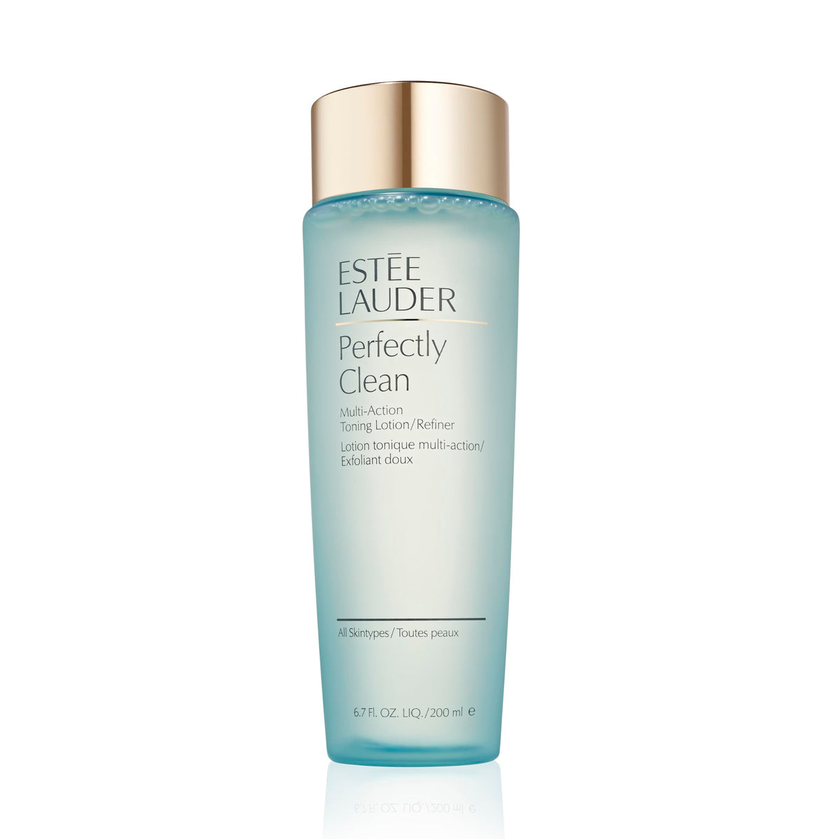 Estée Lauder bottle front view showing product and brand, highlighting a hydrating benefit