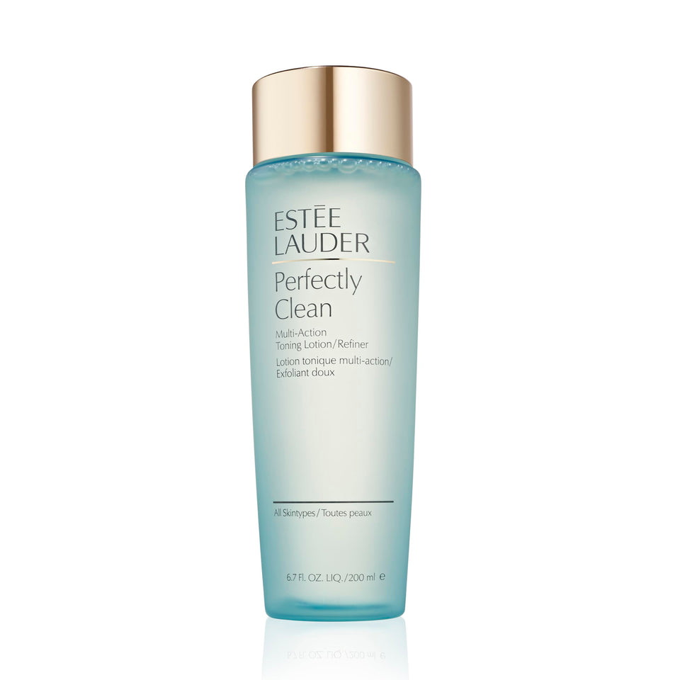 Estée Lauder bottle front view showing product and brand, highlighting a hydrating benefit