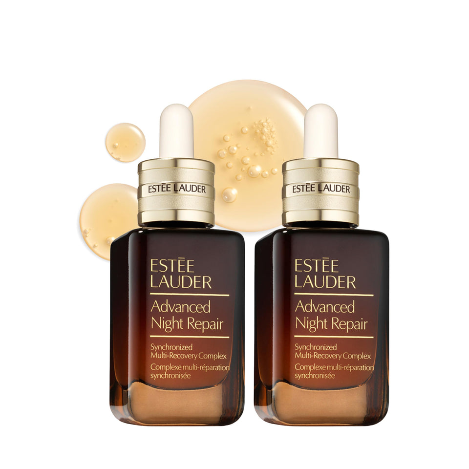 Estée Lauder front packaging showing dual 1.7 oz bottles for lasting supply