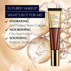 Estée Lauder foundation blended on forearm displaying natural coverage and glow