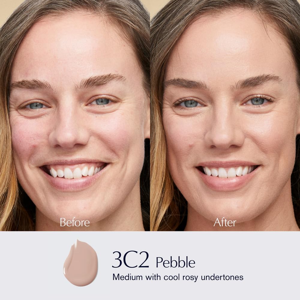 Estée Lauder pump dispenser detail demonstrating easy, controlled foundation application benefit