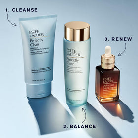 Estée Lauder bottle in hand to show scale and travel-friendly five ounce size