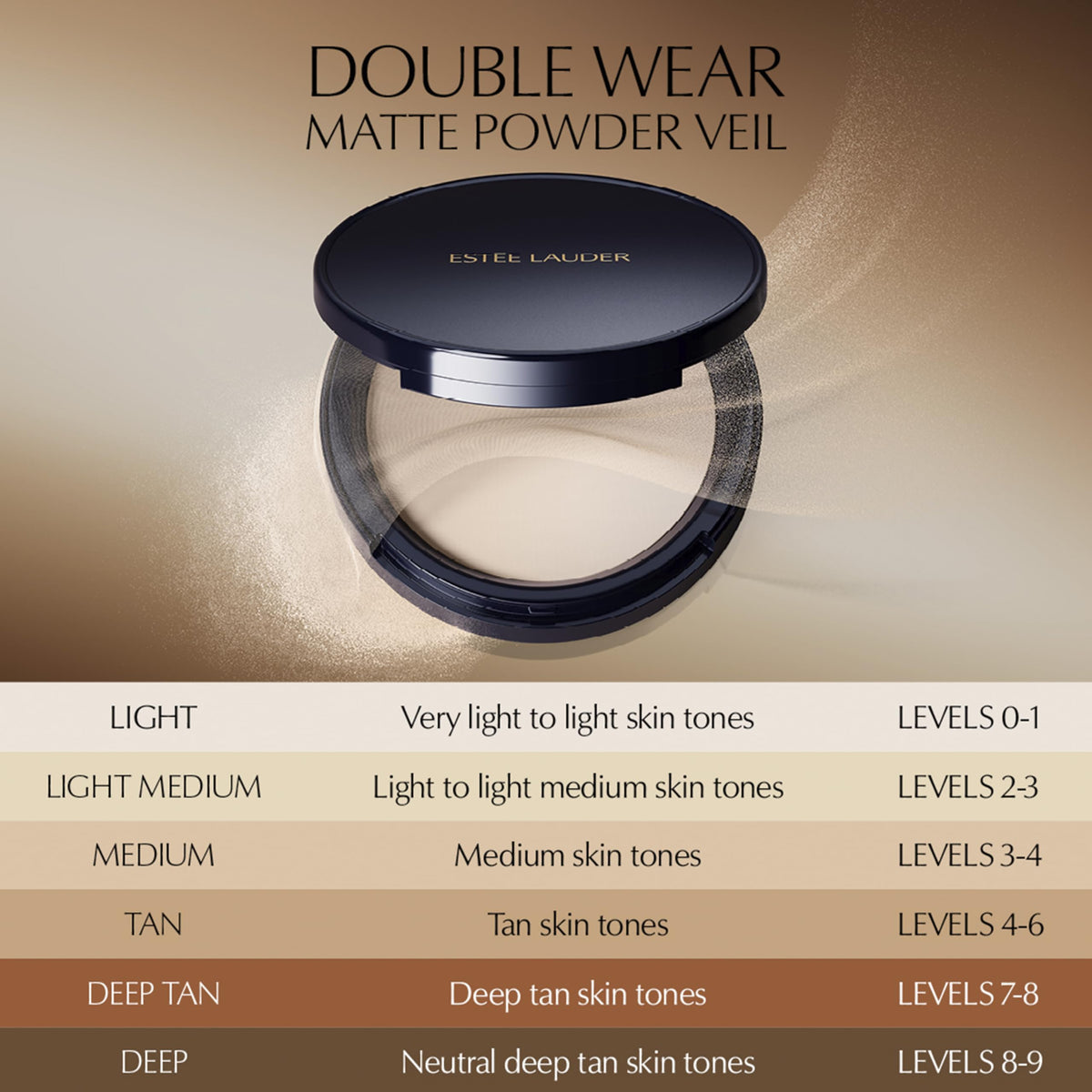 Estée Lauder model applying powder for instant oil control and blurring benefit