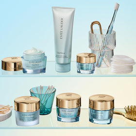 Estée Lauder lifestyle bathroom vanity use showing routine integration