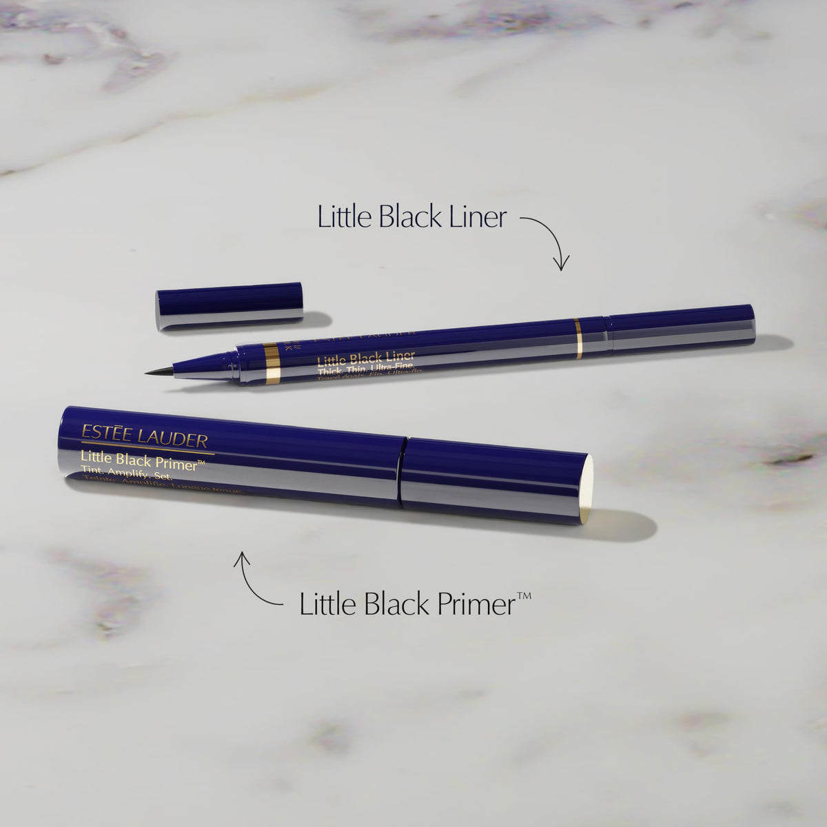 Estée Lauder Little Black Primer applicator wand displaying brush shape for lift and precision