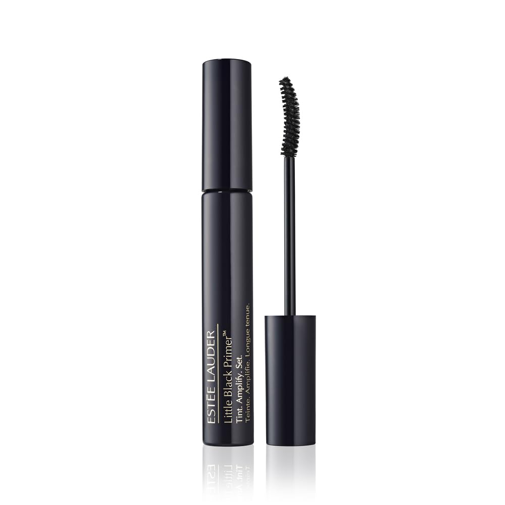 Estée Lauder front packaging of Little Black Primer showing compact 0.2 fl oz and brand benefit