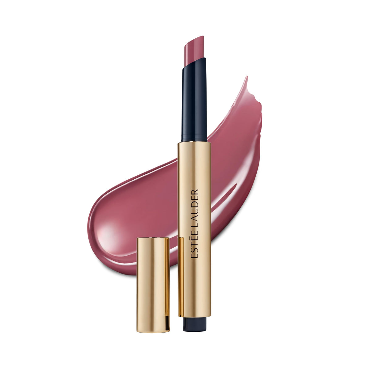 Estée Lauder front packaging showing Melted Mauve shade and glossy finish benefit