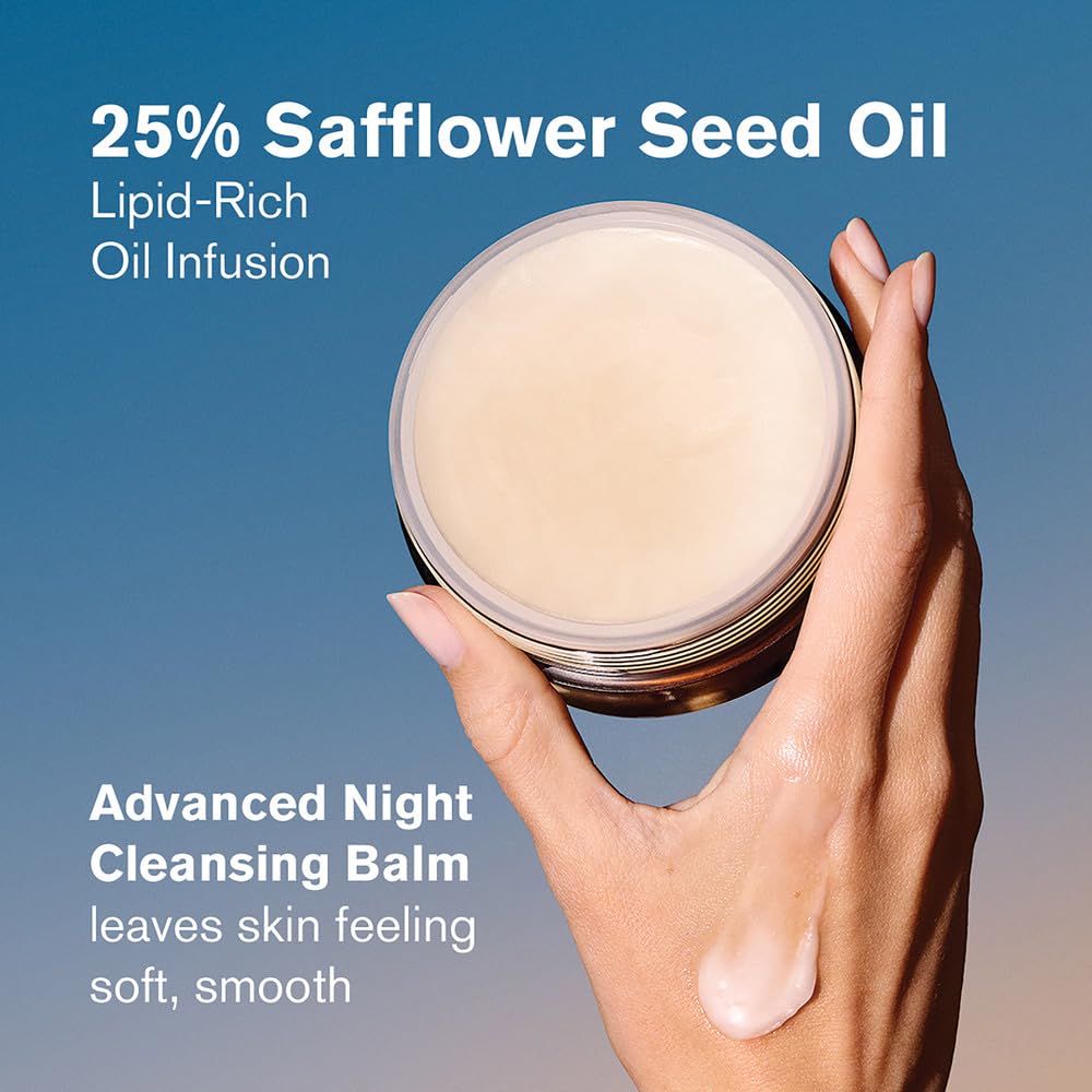 Estée Lauder milk emulsion being rinsed away leaving skin feeling soft and clean