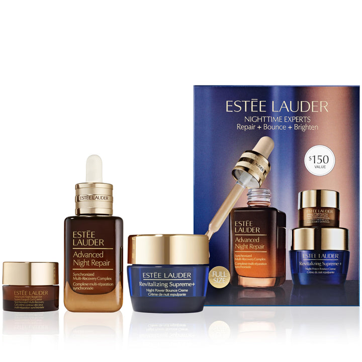 Estée Lauder boxed set front view showing trio and elegant gifting appeal