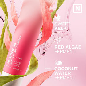 Estée Lauder label and ingredients panel highlighting natural-derived formulation benefit