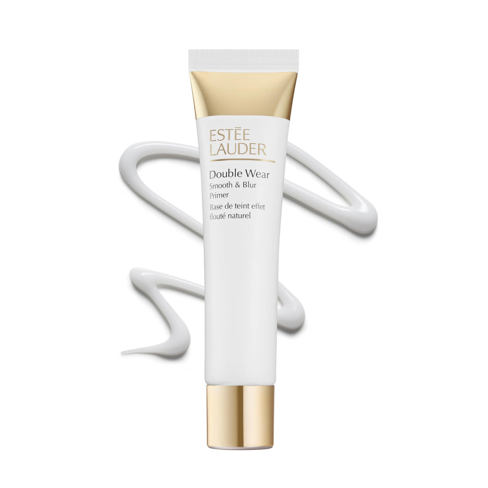 Estée Lauder primer front packaging showing sleek tube and label, professional finish