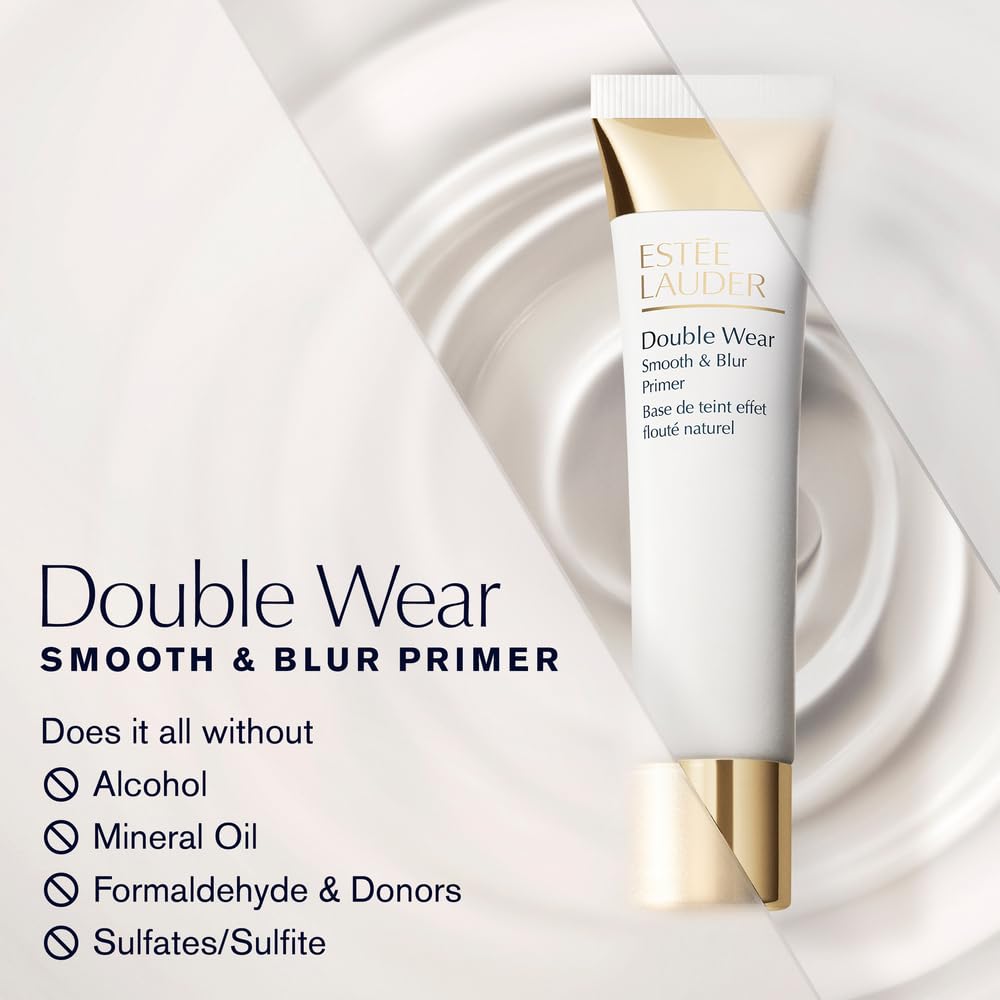 Estée Lauder primer applied under foundation showing improved makeup adherence and longevity