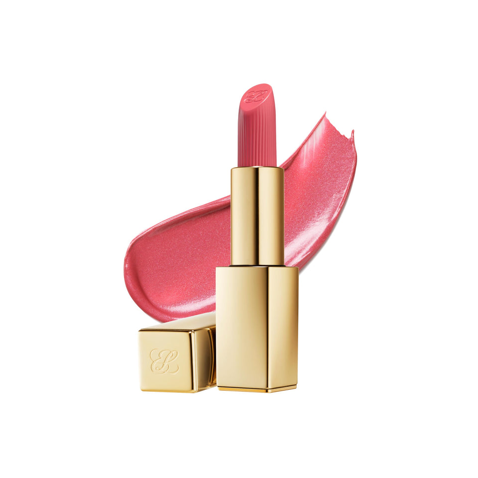 Estée Lauder front packaging showing elegant golden case and shade label, luxury appeal