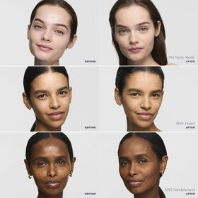 Estée Lauder refill powder closeup highlighting micro-fine texture and smooth blur