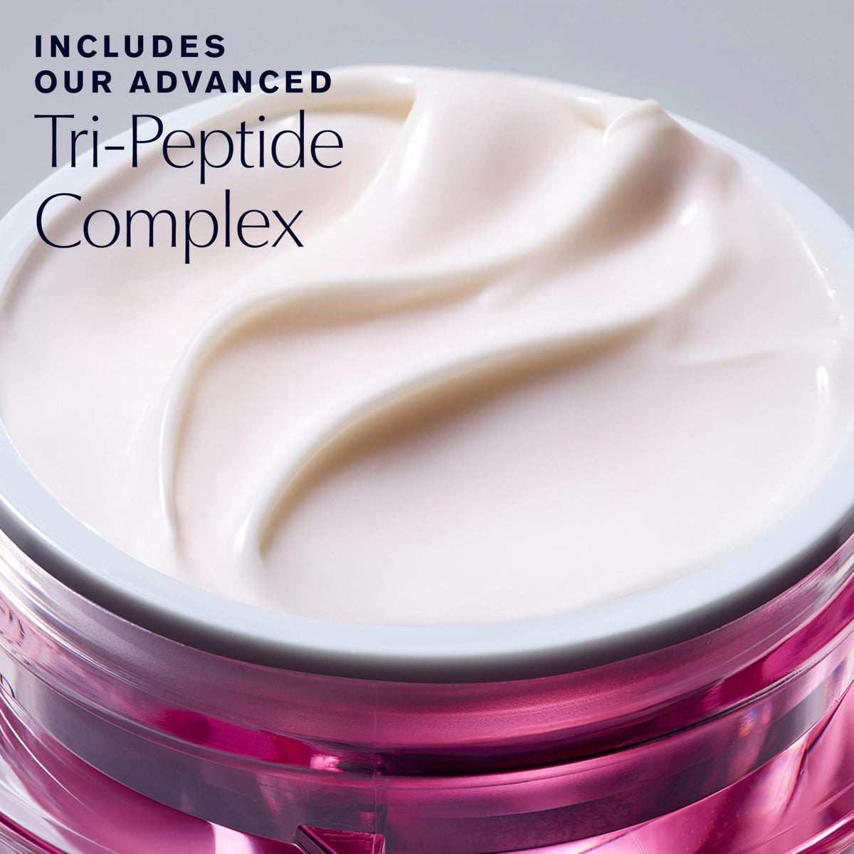 Estée Lauder close-up of cream highlighting tri-peptide complex benefits