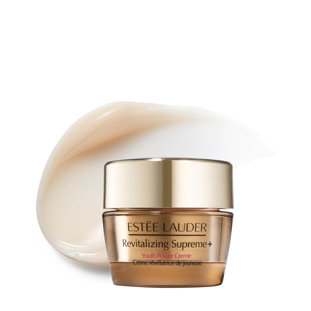 Estée Lauder jar front view showing travel-size packaging and premium finish