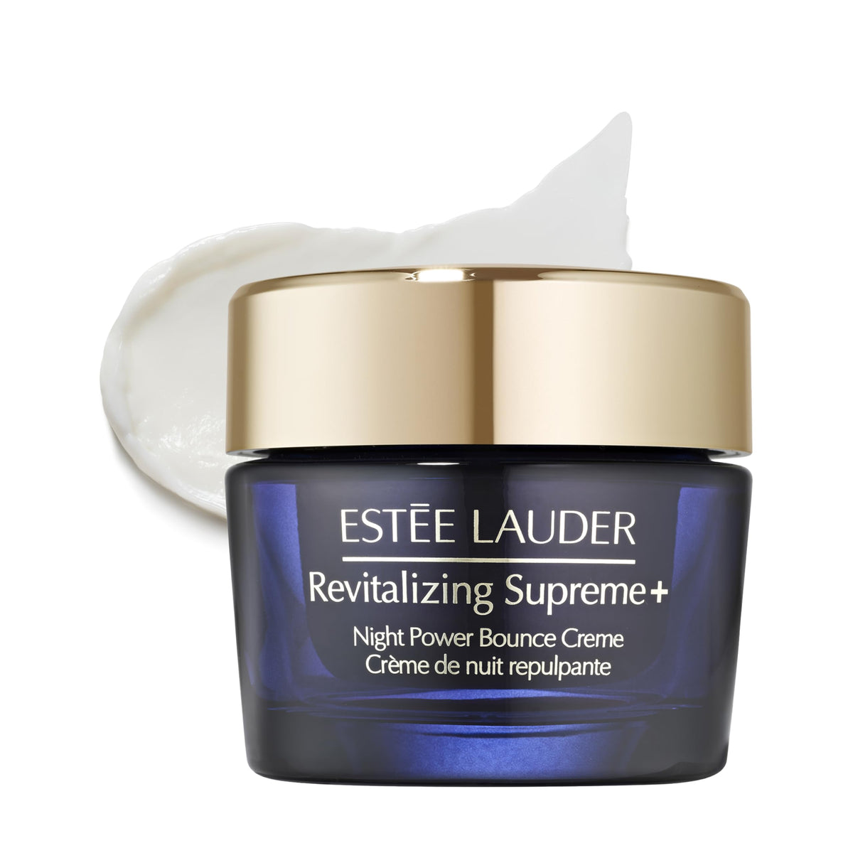 Estée Lauder jar front showing product label and upscale packaging benefit