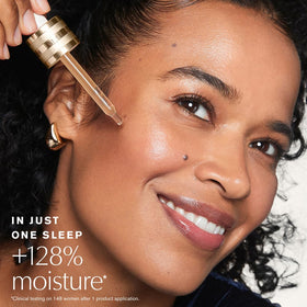 Estée Lauder pump dispensing a drop for easy, precise application benefit