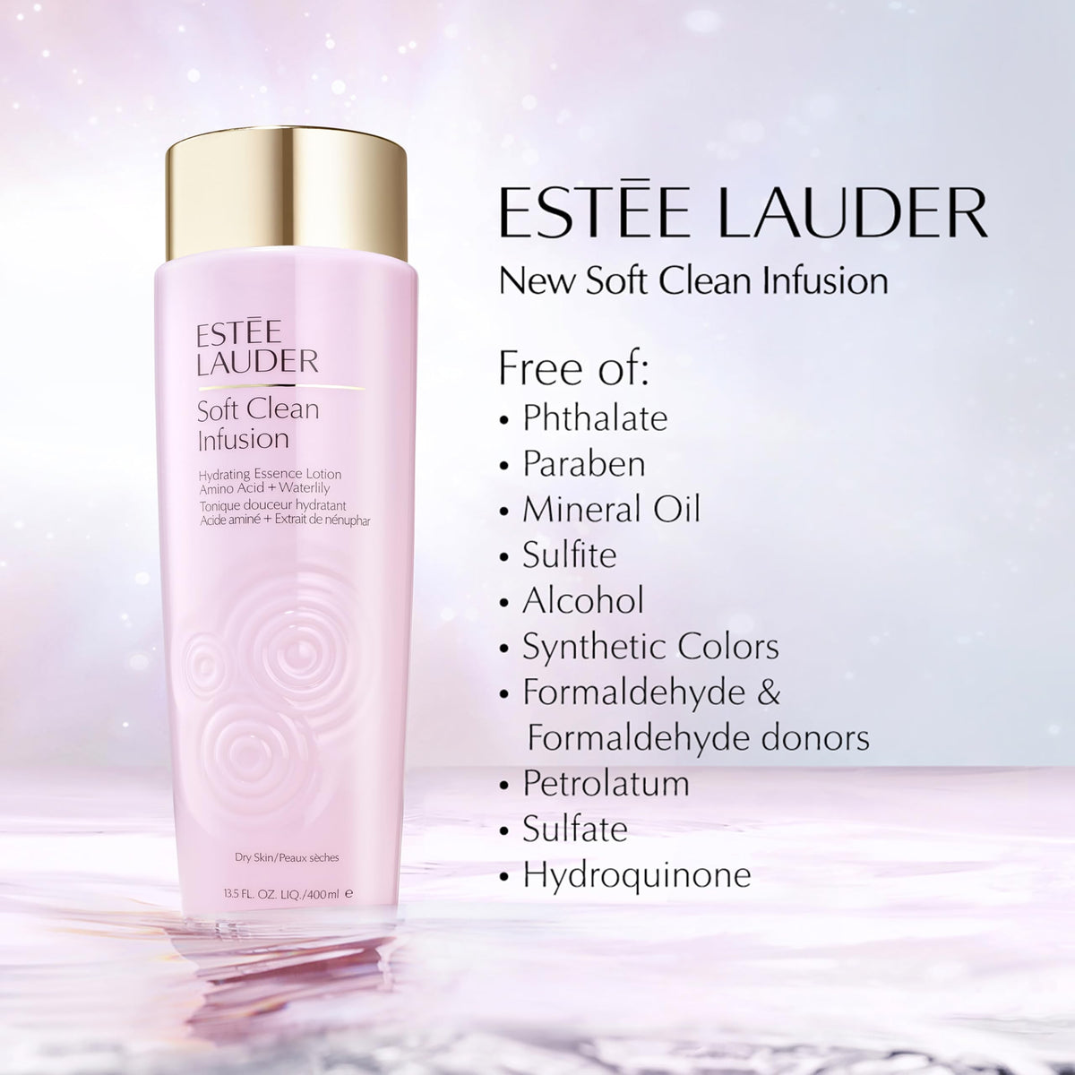 Estée Lauder essence being poured into hand to demonstrate easy application
