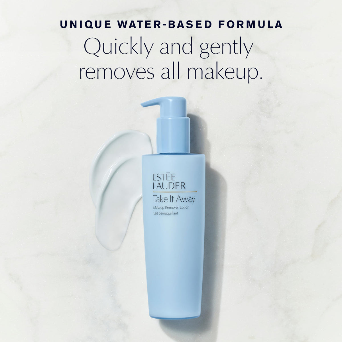 Estée Lauder lotion texture close-up showing lightweight spreadability