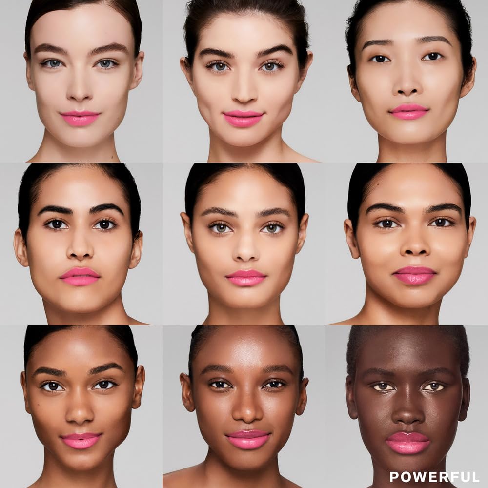 Estée Lauder model wearing shade 220 Powerful demonstrating wearable color confidence benefit