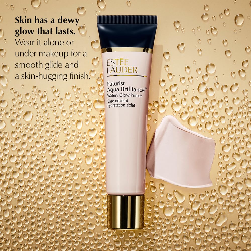 Estée Lauder Futurist droplet action demonstrating hydration boost for dewy skin