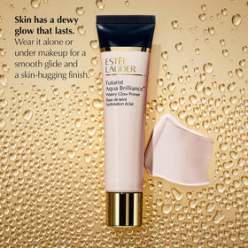Estée Lauder Futurist droplet action demonstrating hydration boost for dewy skin