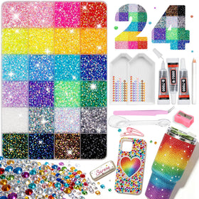 ESUOHYM front packaging showing full bedazzling kit and neat storage