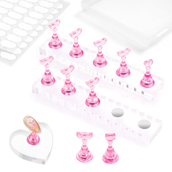 ESUOHYM front view of magnetic acrylic stands showing durable base and neat finish