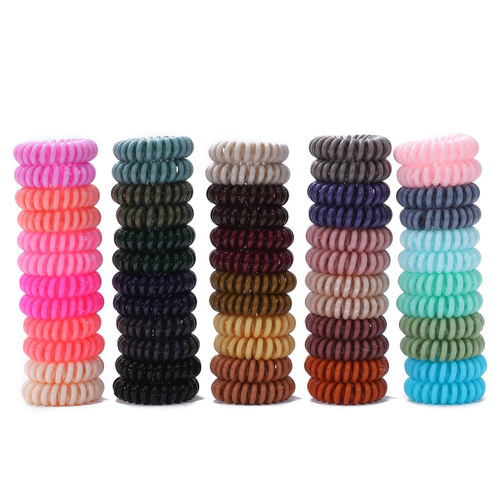 ETANEAR front packaging showing 60 spiral hair ties and multicolor set benefit