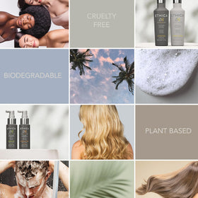 Ethica Beauty botanical ingredients flatlay illustrating natural actives