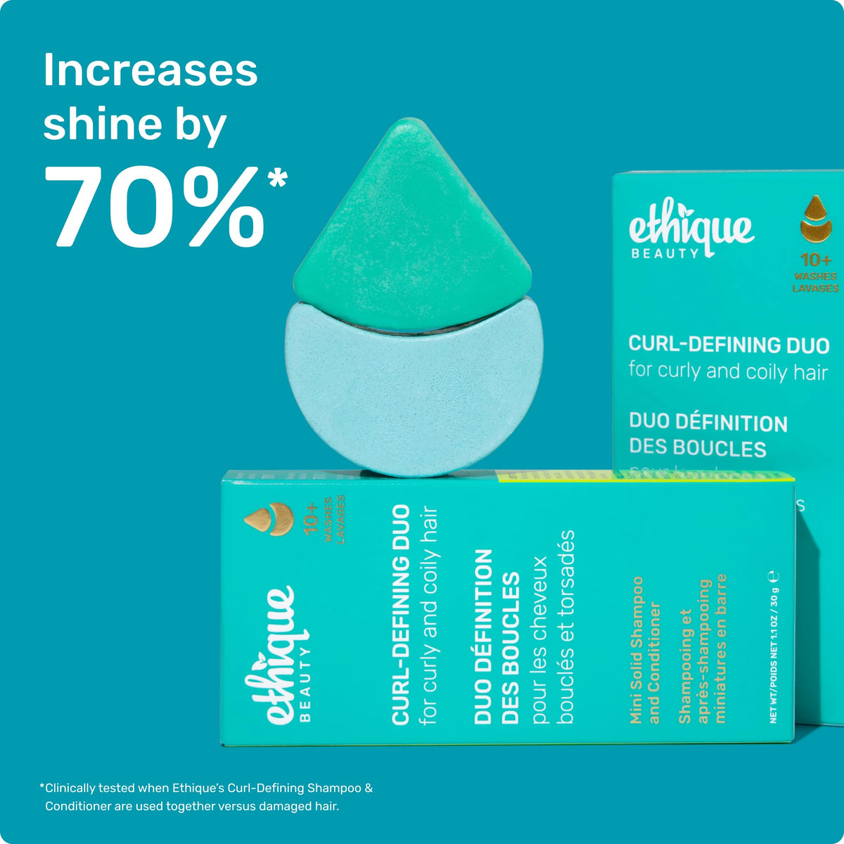 Ethique solid shampoo and conditioner packed inside a compact travel case for convenience