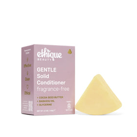 Ethique conditioner bar front packaging showing compact plastic-free design and benefit