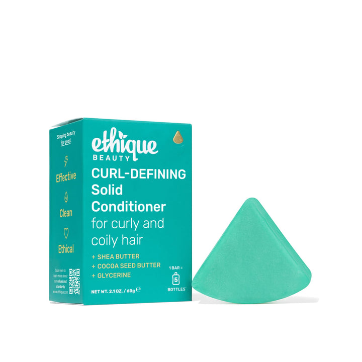 Ethique conditioner bar front packaging showing brand and sustainable benefits