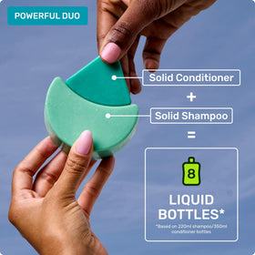 Ethique shampoo bar paired with conditioner for complete curl care