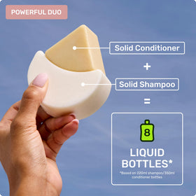 Ethique shampoo bar placed on a bathroom shelf displaying sustainable storage and everyday use