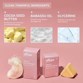 Ethique shampoo bar packed in a travel kit showing leak-free, TSA-friendly convenience