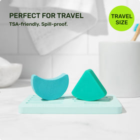 Ethique mini bar beside a coin to show compact size for packing and portability