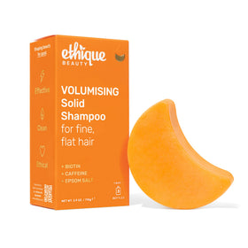 Ethique volumizing shampoo bar front packaging showing eco-friendly design and easy use