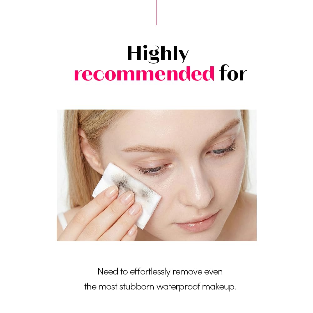 ETUDE before and after waterproof mascara removal showing effective cleansing benefit