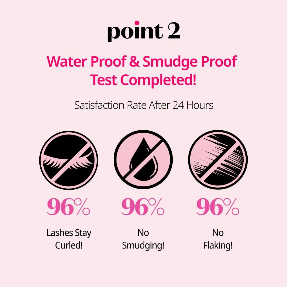 ETUDE brush closeup shows square-edge brush grabbing lashes precisely