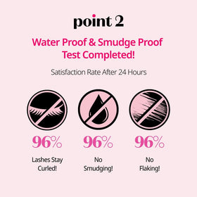 ETUDE brush closeup shows square-edge brush grabbing lashes precisely