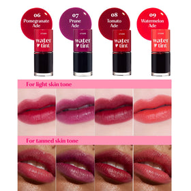ETUDE closeup of lips wearing Cherry Ade showing intense, non-sticky finish
