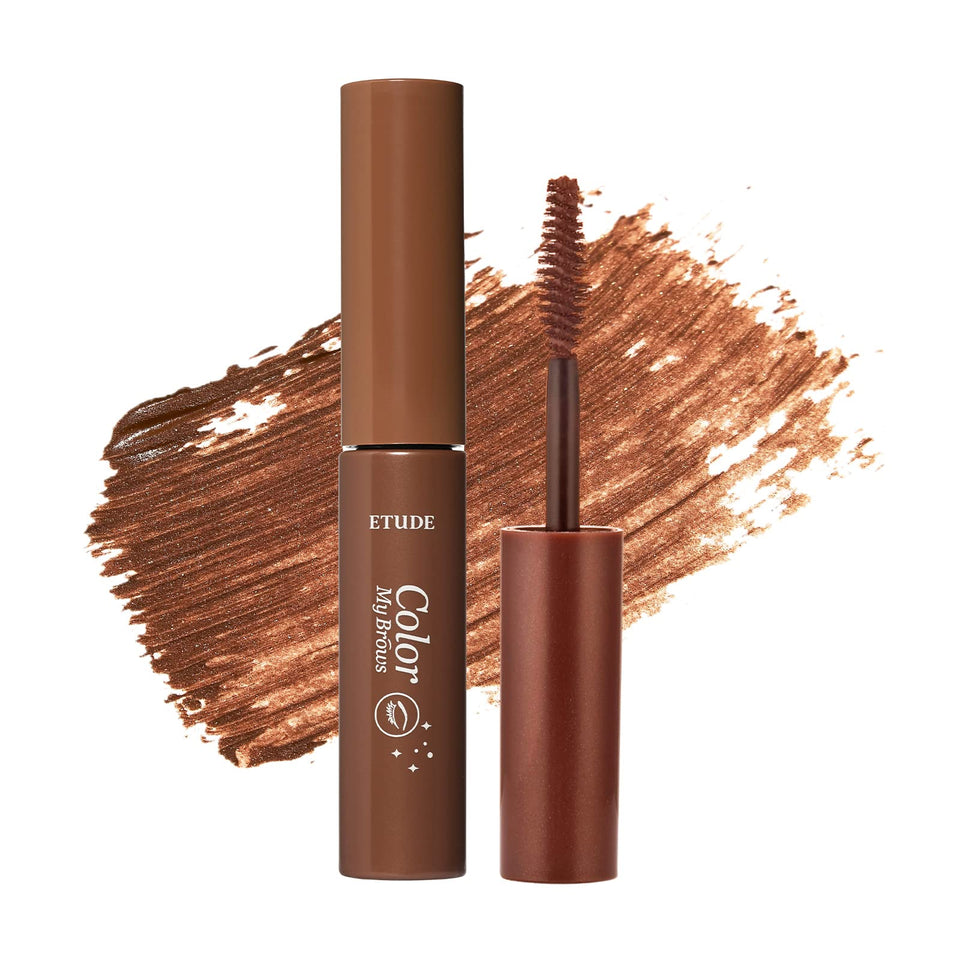 ETUDE Color My Brows front packaging showing shade and compact tube, clear product ID and benefit