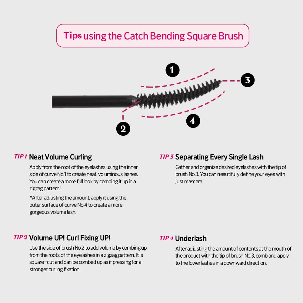 ETUDE dense bristles detail highlighting volumizing separation benefit