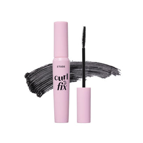 ETUDE front packaging showing sleek mascara tube and logo benefit hold