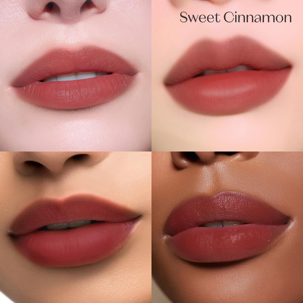 ETUDE on lips full coverage view showing bold, long-lasting color