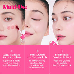 ETUDE cheek application blended for a natural flushed finish